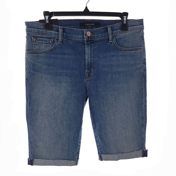 J Brand 811 Bermuda Mid-Rise Denim Blue Short Womens Sz 31 Delphi JB001536